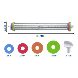 Có Thể Điều Chỉnh Độ Dày Vòng Cookie Pastry Bột <span class=keywords><strong>Bakeware</strong></span> Con Lăn Nướng Công Cụ Thép Không Gỉ Bánh Cán <span class=keywords><strong>Pin</strong></span> - Product Image 2