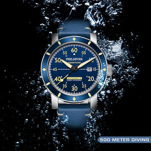 ساعة غواص LIGE FN1803 ميكانيكية أوتوماتيكية ببلور الياقوت للرجال، مقاومة للماء 500 متر، يابانية 8215 فاخرة مضيئة نايلون - Product Image 2