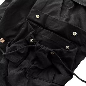 กางเกงขาสั้นลำลองไนลอนขายส่ง เอวกลาง สีซีดสไตล์วินเทจ ทรงหลวม มีกระเป๋าหลายช่อง เชือกผูกเอว แบบชุดทำงาน/ทหาร - Product Image 6