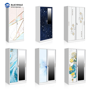 Tủ quần áo thép bán buôn, tủ quần áo kim loại phòng ngủ, nhà cung cấp tủ quần áo Trung Quốc, tủ đựng quần áo bằng thép có gương - Product Image 6