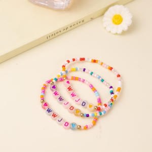 Personalizable 26 Letras Monograma <span class=keywords><strong>Palabra</strong></span> ¿Qué haría Jesús Semillas Cuentas Christian Woven Pulsera Regalo - Product Image 6