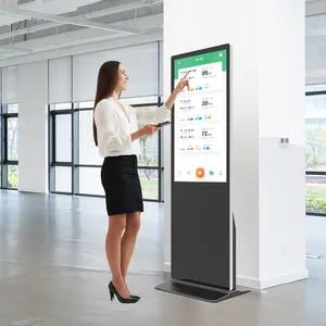 Guangzhou 55 Inch Advertising Display Digital Indoor Android Standing 1080p Full Screen Portable Lcd Smart Display Advertising