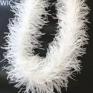 3 Ply Bleached <strong>White</strong> Wedding Ostrich <strong>Feather</strong> <strong>Boas</strong> Trimming Fluffy <strong>Feather</strong> Trim for Party Costume Dress Decoration - Product Image 1