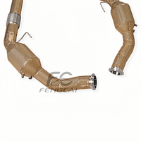 Tubo Frontal de Aislamiento Térmico Dorado OEM/ODM con OPF para Porsche Panamera 971 2.9T, Tubo Central de Alto Flujo y Rendimiento, Ajuste Perfecto 1:1