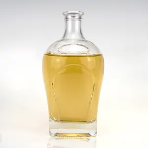 와인 향수 용 유리 병 생산 도매 두바이 빈 1l 보드카 위스키 럼 테킬리아 사용 유리 병