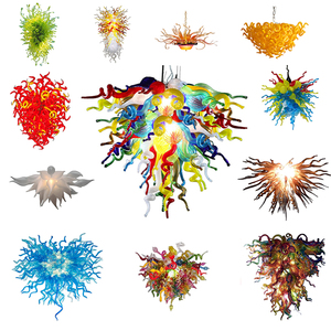 Lustre moderne en verre soufflé à la main <span class=keywords><strong>Tiffany</strong></span> <span class=keywords><strong>Art</strong></span> déco à LED pour le restaurant et l'hôtel - Product Image 5