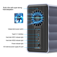 Carcasa Externa para Disco Duro RGEEK, Carcasa de Doble Bahía para HDD/SSD de 2.5/3.5 Pulgadas, Estación de Acoplamiento con Función RAID para PC