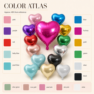 Globo de Mylar con Forma de Corazón Grande de 10 y 18 Pulgadas para Fiestas de San Valentín, Bodas y Cumpleaños - Product Image 3