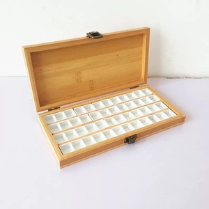 Boîte à <span class=keywords><strong>palette</strong></span> en <span class=keywords><strong>bois</strong></span> pour aquarelle avec tiroir coulissant, plateaux <span class=keywords><strong>de</strong></span> peinture portables pour voyage - Product Image 3