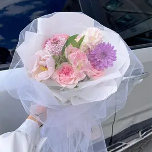 단색 장미 꽃 꽃다발 포장 한국식 방수 고급 꽃 포장 종이 포장 거즈 재료