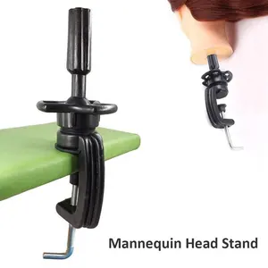 Professional Training Head Table Stand Good Quality Wig Head Stand Black Clamp For Mannequin Head Small Dummy Wig  Holder