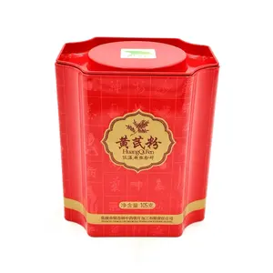 अनियमित पारंपरिक चीनी जड़ी बूटी चाय पैकेजिंग टिन बॉक्स डालने के साथ ढक्कन
