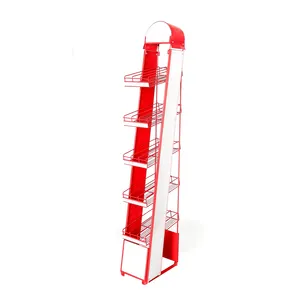 KT Board Pattern Custom Assemble-Detachable 5 Layer Mesh Stand Bottle Wine Display Rack For Retail Shops