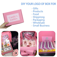 Boîte d'expédition en gros, boîte en carton ondulé écologique, logo personnalisé, emballage rose, boîte pliable, boîte cadeau en papier
