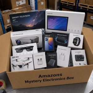 Grande palette de retours Amazon en gros – Boîte mystère d'électronique Amazon : Smart TV, projecteur, haut-parleur – 10 kg – Fourniture en vrac pour revendeurs - Product Image 1