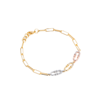 Bracelet chaîne et maillons SHIDAIKE pour femme, plaqué or 18 carats, en laiton, micro-incrusté, tendance, accessoire de mode pour soirée, 22,5 cm CN/GUA
