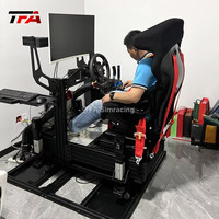 de conducción de coche con soporte de monitor único, kit de simulación de carreras de extrusión de aluminio negro, 4080