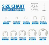120pcs 304 Stainless Steel E-Clip Retaining Ring Kit External Snap Ring Assortment Set 10 Sizes (1.5mm-10mm) for Repair