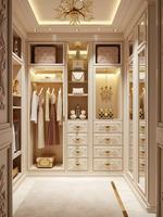 Meubles de chambre à coucher au design moderne et luxueux, dressing sur mesure, armoire en bois