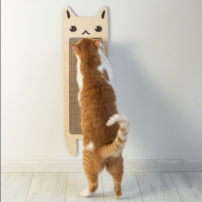 Wooden Eco Friendly Wall Mounted Cat