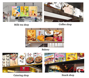 Rettangolo durevole LED <span class=keywords><strong>Menu</strong></span> Display in alluminio scatola luminosa per la pubblicità nella zona pranzo bar ristorante pende segno di luce magnetica - Product Image 3