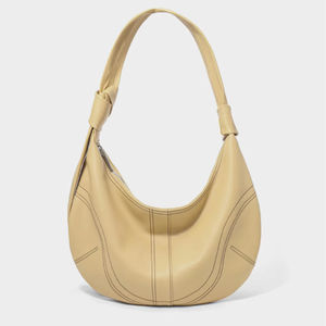 Sacs décontractés de qualité pour femmes en cuir véritable noir sous le bras avec pendentif - Product Image 3