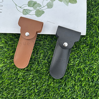 Vente en gros 100% étui de rasoir en cuir véritable pour housse de sécurité pour rasoir de sécurité support de pochette de rasage noir marron