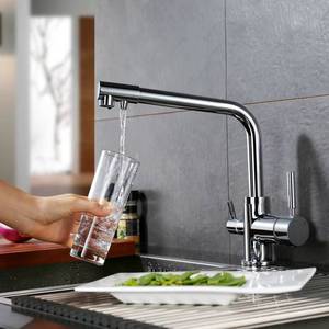 Robinet de cuisine à double poignée 3 voies pour eau potable filtrée par osmose inverse - Product Image 2