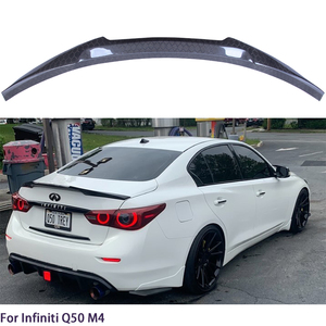 สปอยเลอร์หลังคาร์บอนไฟเบอร์ทรงรังผึ้งสไตล์ M4 สำหรับ Q50 Q50S Q50L ปี 2013-2023 - Product Image 2