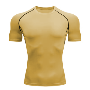 Camiseta deportiva de compresión de secado rápido para hombre, transpirable, de manga corta, para gimnasio. - Product Image 5