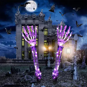 Halloween decorations 2023 Colorful Shine Ghoul hand Skeleton Skull Halloween Lights decorations 2023