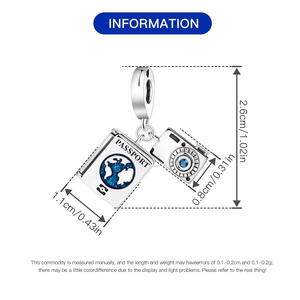 2026 Hot Selling <b>Copper</b> Passport Visa Travel <b>Bracelet</b>, Unique and Versatile DIY <b>Bracelet</b> Jewelry Accessories Pendant Wholesale - Product Image 2