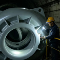 Generator Energi Bebas 150KW-2MV Sistem Turbin Pelton Hidro Flywheel untuk 50kw