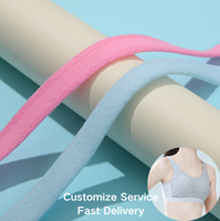 Sangle de soutien-gorge élastique floquée double face 2458-11, sangle polyvalente pour sous-vêtements, textile de maison et ceintures, production OEM