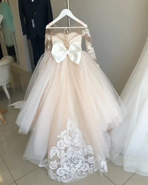 2022 new latest hot sale Children's dress Princess frock little girl ball gown white lace wedding dress flower girls' dresses