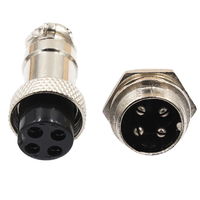 Conector de Aviación GX12 de Cobre de 6 Pines, Enchufe Hembra y Macho, Rosca M12 BNC, Impermeable IP68, 220V