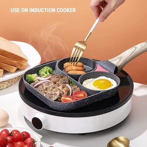 Sartén de cocina de <span class=keywords><strong>Gas</strong></span> y huevos de inducción, sartén dividida de 3 secciones, sartén antiadherente cuadrada <span class=keywords><strong>para</strong></span> desayuno de hamburguesas y huevos de Bacon - Product Image 3