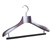 Cintre en bois brun naturel à tête ronde de haute qualité pour fabricant de vêtements vente chaude en gros pour hôtels et armoires