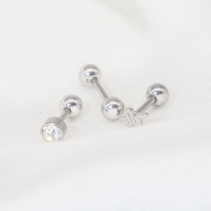 Boucles d'oreilles en acier inoxydable avec zircon, design géométrique 1,2x6mm, pour piercing, bijoux de mode - Product Image 4