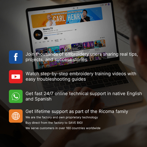 Máquina de Bordar <span class=keywords><strong>Ricoma</strong></span> <span class=keywords><strong>EM</strong></span>-<span class=keywords><strong>1010</strong></span> de Una Cabeza y Múltiples Agujas para Principiantes con Soporte de Bordado de Acero y Accesorios para Gorras - Product Image 6