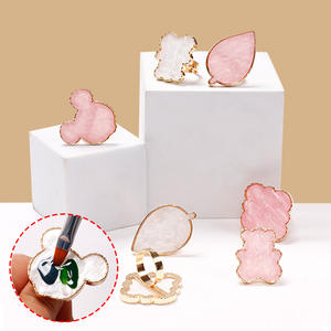 À la mode nouveau Design résine vernis à ongles <span class=keywords><strong>couleur</strong></span> mélange anneau Palette facile à nettoyer Agate plaque cristal <span class=keywords><strong>dessin</strong></span> manucure outil - Product Image 2