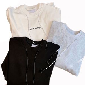 Camiseta de peso pesado de gran tamaño con logotipo personalizado para hombre 100% tela de punto de algodón para imprimir - Product Image 1