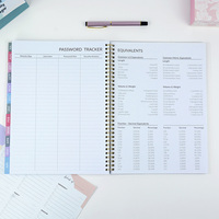 Agenda mensual de 80 hojas con encuadernación en espiral personalizada, cubierta de PVC, papel ecológico, impresión de logotipo en lámina dorada, impresión CMYK.