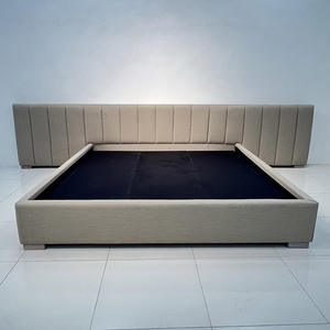 Custom Fabric Modern Queen <b>king</b> <b>Size</b> Bedroom Furniture Set Extended <b>Headboard</b> Panel Platform Wooden Frame <b>Bed</b> - Product Image 4