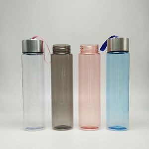 <b>Plastic</b> Water Bottle 500ml Screw-On Cap With Strap Bpa Free Minimalist Design Unisex Travel Use TA-4093 - Product Image 2