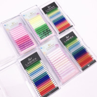 Extensions de cils en soie de couleur mate, étiquette privée, volume, fournitures d'extensions de cils colorées