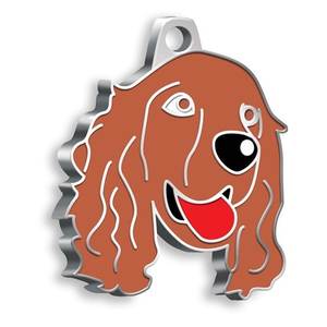 Placa de Identificación para Perro Cocker Spaniel, Esmalte Marrón, Charm de Identificación para Mascotas - Product Image 1