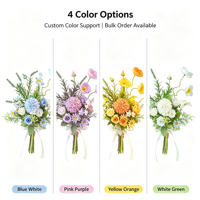 Petites fleurs artificielles en soie, style frais et raffiné, type chrysanthème boule et rose Yu Meiren, pour accessoires de photographie et décoration, bouquet simulé