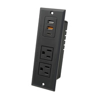 Multiprise USB dissimulée de type C, standard US, pour bureau, meubles, armoires et comptoirs