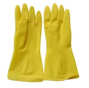 65g high quality yellow unlined hand work glove yellow heavy duty industrial thin working rubber gloves